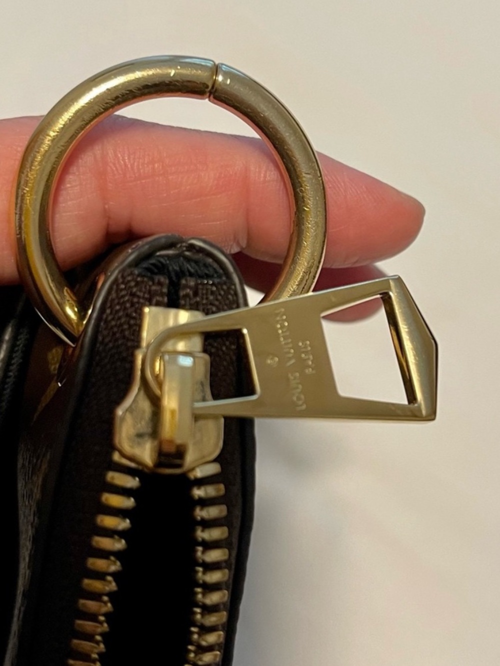 Louis Vuitton Monogram Zip Pouch in Brown with Gold Hardware - Picture 6 of 7